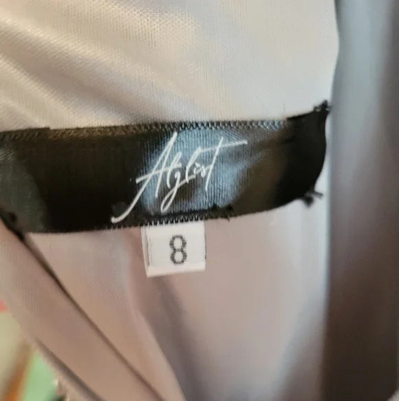 Alglist Silver Beaded Strapless Dress Lace Up Back Size 8 - Picture 15 of 17